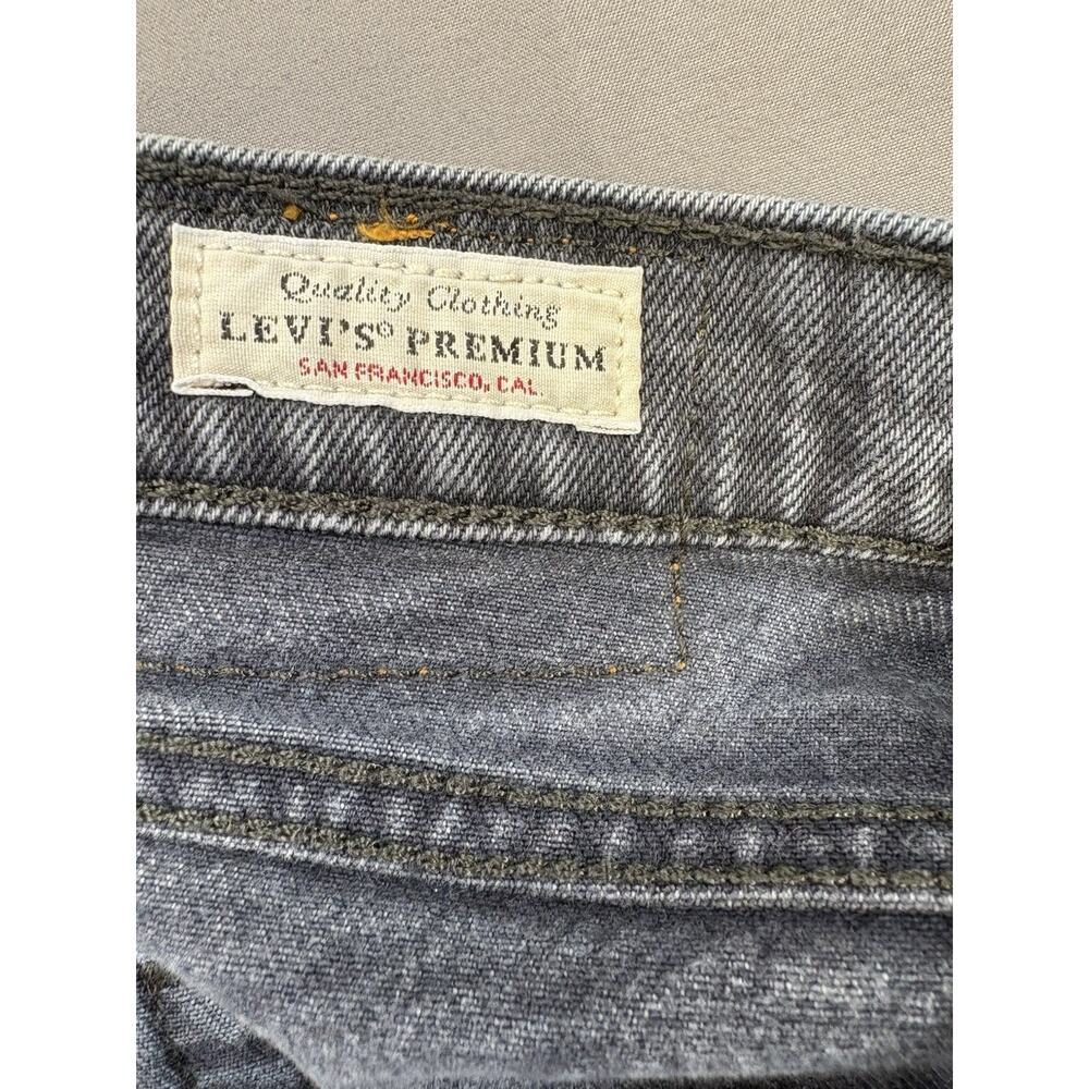 Levi’s Premium 501 Skinny Jeans Women’s 29x30 Black Distressed Big E Button Fly - Picture 11 of 13